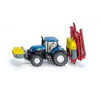 siku 1799, Tracteur New Holland avec pulvérisateur Kverneland, 1:87, Métal/plastique, Bleu, Rampe repliable