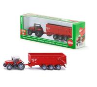 siku 1844, Tracteur Massey Ferguson avec remorque, 1:87, Métal/plastique, Rouge, Remorque basculante