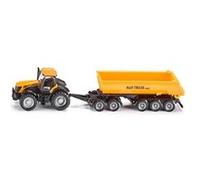 Jcb 8250, Jaune, Tracteur Avec Dolly Et Benne Basculante , Voiture Miniature, Miniature Déjà Montée, Siku 1:87-Siku