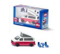 SIKU 1922, VW T6 California Camping Bulli, 1:50, Métal/plastique, Rouge/Blanc, Chaises, Tabourets et Toit pliable