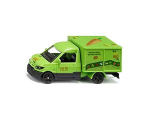 SIKU 1941, Streetscooter Bio pour Service de Livraison, Jouet Camionnette de Livraison, 1:50, métal,Plastique, Vert, Trappe ouvrable, avec Feuilles d'autocollants et Feuilles cartonnées d'aliments