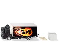 SIKU 1997, Camion Man avec Caisse et hayon élévateur, 1:50, Métal/Plastique, Noir/Jaune, Design Sixt, Hayon abaissable, Accessoires Inclus