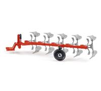 SIKU 2070, Charrue Réversible Intégrale, 1:32, Métal/Plastique, Orange, Charrue à 5 Corps, Modèle Réduit Compatible avec Les Attelages de Remorque des Tracteurs 1:32