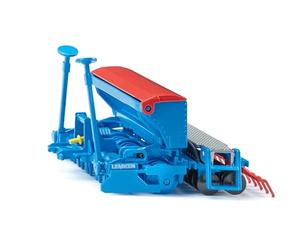 SIKU 2278 Combiné de semis Lemken, 1:32, avec Trappe Mobile, Traceur, châssis en métal, Bleu-Rouge, équipement agricole