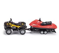 siku 2314 - Quad avec Remorque et Jet-Ski, 1:50, Métal/Plastique, Jaune/Rouge, Remorque Amovible, Jet-Ski Flottant