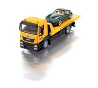 Siku 2722, Man Remorqueuse ADAC, avec Voiture Jouet à Remorquer, 1:55, Métal/Plastique, Jaune, Fonctions Fidèles à l'Original, Treuil Extensible, Plate-Forme de Transport Basculante et Abaissable