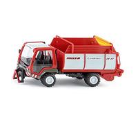Siku Véhicule multifonctionnel Lindner Unitrac 3061, avec wagon, 1:32, métal/plastique, rouge