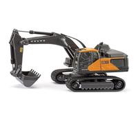 SIKU 3564 Pelle hydraulique Volvo EC300, 1:50, avec chenilles en Caoutchouc Mobiles, Cabine rotative, Godet Fonctionnel, carrosserie en métal, Gris-Jaune