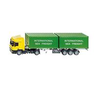 siku 3921, Camion avec conteneur, 1:50, Métal/Plastique, Jaune/Vert, Avec 2 conteneurs, Longueur de remorque variable