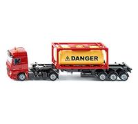 siku 3922, Camion Mercedes-Benz avec conteneur-citerne à cadre, 1:50, Métal/Plastique, Rouge, Avec 1 conteneur, Remorque amovible