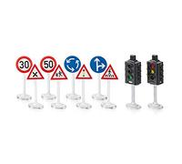 siku 5597, Feux de Circulation avec Panneaux de Signalisation, Plastique, Multicolore, Polyvalent
