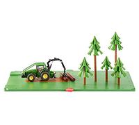 siku 5605, Ensemble d'éléments Forestiers avec Tracteur, 2 Plaques de base et 5 Arbres, Plastique, Vert, Multiples fonctions