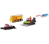 siku 6290, Coffret Cadeau - Coffret Hiver, Métal/Plastique, Multi couleur, Combinaison de jeux, Véhicule de service hivernal, Pistenbully 600, Snowmobil avec traineau