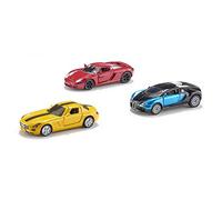 siku 6301, Coffret Cadeau - Voiture De Sport, Métal/Plastique, Multicolore, Ensemble de Jouets Compatibles, 3 voitures de sport