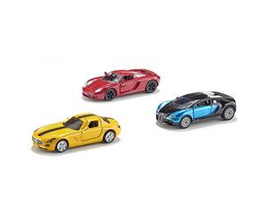 siku 6301, Coffret Cadeau - Voiture De Sport, Métal/Plastique, Multicolore, Ensemble de Jouets Compatibles, 3 voitures de sport