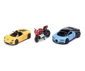 SIKU 6313 SPORTS Voiture & Moto Set - Ducati 1299 Bugatti Chiron Porsche Spyder