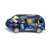 siku 6509, Kit de Bricolage Style my siku, VW T5 "Astronaut", voiture-jouet, métal/plastique, bleu, Feuille d'autocollants incluse pour personnalisation, Hayon ouvrable