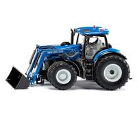 SIKU 6797, Tracteur New Holland T7.315 avec Chargeur Frontal, Bleu, Métal/Plastique, 1:32, Commandé, sans Télécommande, Commande par Application Possible