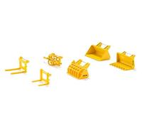 siku 7070 - Lot De 6 Chargeurs Frontaux, 1:32, Jaune, Compatibles Avec Tracteurs siku À Echelle 1:32