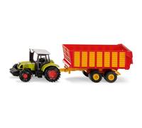Siku Tracteur 1650 avec remorque d'ensilage – métal/plastique multicolore, hayon ouvrant