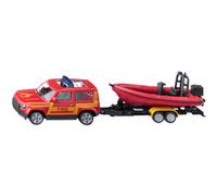 SIKU Land Rover Defender with boat Modèle de SUV Pré-assemblé, Modèle réduit de voiture