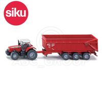 Siku NO.1844 1:87 Echelle Massey Ferguson Tracteur Avec Remorque Dicast Modèle /