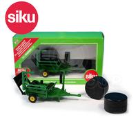 Siku NO.2266 1:3 2 Vert Rond Bale Wrapper Avec 2 Noir Ballots Dicast Model / Toy