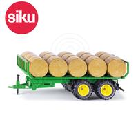 Siku NO.2891 1:3 2 Echelle Vert Remorque Avec 15 Rond Ballots Dicast Model / Toy