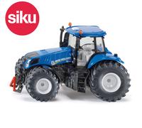 Siku Tracteur New Holland T8.390 1:32 Métal/Plastique Bleu Direction à fusée et attelages