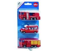 Siku Set 3 Véhicules de pompier - 1:87 acier rouge Rouge G