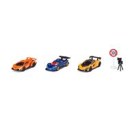 siku 6328, Coffret Cadeau Supercars, Lamborghini Veneno, Apollo I,E, McLaren Senna, Pièces Amovibles, Panneau de Signalisation et Radar Inclus