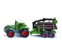 Siku tracteur Fendt avec remorque et souches d'arbres verts (1645) Vert G