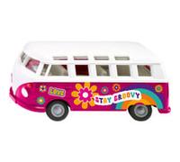 siku 2364, VW T1 Bus Samba, Voiture-jouet, 1:50, Voiture-jouet pour enfants, Métal/plastique, Rouge/blanc, Portes ouvrables, Attelage de remorque, Roues fidèles à l'original