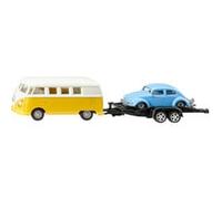 SIKU VW T1 with trailer and VW Beetle Ensemble de modèles réduits de voitures Pré-assemblé 1:50, Modèle réduit de voiture