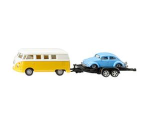 SIKU VW T1 with trailer and VW Beetle Ensemble de modèles réduits de voitures Pré-assemblé 1:50, Modèle réduit de voiture