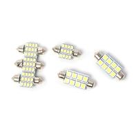 SIKUAI Ampoule LED pour intérieur de voiture, ampoules LED T10 5/8SMD 42 mm 8SMD 31 mm 12SMD, éclairage de plaque d'immatriculation, blanc DC 12 V