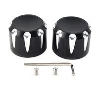 SIKUAI Moto Avant CNC Écrou D'essieu Cache Boulon Capuchon for HARLEY Touring, Electra Glide, Road Glide, Street Glide, Fat Bob, Night Train, For Softail, For Sportster, V Rod (Chrome)