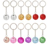 Sikweny 12 Pièces Boule Disco Porte-Clés Boule Disco Des Années 70 Boules à Facette Kit Mini Avec Corde A Facette Deco Poser Deco Brillant Réutilisable Femmes Porte-Clés pour Halloween Noël Fête