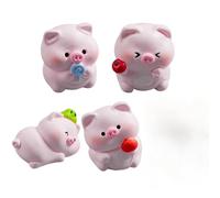 Sikweny 4 Pièces Figurine Cochon Matériau en Résine Statue Cochon Conception Simulation Animaux Miniatures Forme Mignonne Décoration D'intérieur pour Fêtes Déménagement Achat d'une Nouvelle Voiture