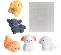 Sikweny 5 Pièces Figurine Chiot Matériau en Résine Statue Chiot Conception Simulation Animaux Miniatures Forme Mignonne Décoration D'intérieur pour Fêtes Déménagement Achat d'une Nouvelle Voiture