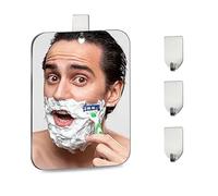 Sikweny Miroir Salle de Bain Étanche 30CM x 20CM avec 3 Crochets Miroir Douche Look Naturel Ensemble Salle de Bain Design sans Monture Antibuée pour Rasage Epilation des Sourcils