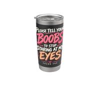 S'il te plaît, dis à tes seins d'arrêter de me regarder dans les yeux Gobelet isotherme en acier inoxydable double paroi