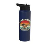 S'il te plaît, ne me fais pas faire des trucs Funny Lazy Sloth Graduation Stainless Steel Insulated Water Bottle