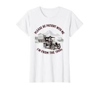 s'il Te plaît, sois Patient avec Moi, C'est Un drôle d'anniversaire des années 1900 T-Shirt Graphique avec Valeur, Femme, Blanc, XL