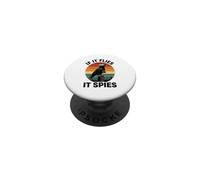 s'il Vole, il espionne Crow Surveillance Bird Retro Conspiracy PopSockets PopGrip Adhésif