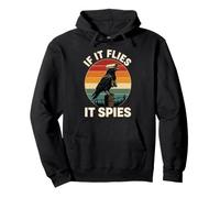 s'il Vole, il espionne Crow Surveillance Bird Retro Conspiracy Sweat à Capuche