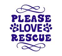 S'il vous plaît, aimez les citations sur les chiens de sauvetage Stickers muraux 54.6x59.9cm N'abîme pas le mur Bleu foncé