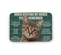 s'il Vous Plaît, Souvenez-Vous des Amoureux des Chats Tapis De Porte Lavable Paillasson Antidérapant Absorbant Paillasson Exterieur pour Entrée Porte D'Entrée Jardin 40 X 60Cm