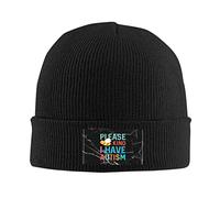 s'il Vous Plaît Soyez Gentil, Je suis Autiste Unisexe Bonnet À Revers Doux Bonnet d'hiver Chaud Bonnets Tricoté Hiver Chapeaux pour Ski Quotidien Hiver