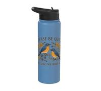 S'il vous plaît, taisez-vous, j'utilise l'application My Bird Watching Stainless Steel Insulated Water Bottle